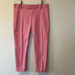 Gap slim cropped pants stretch dark pink print pattern size  8